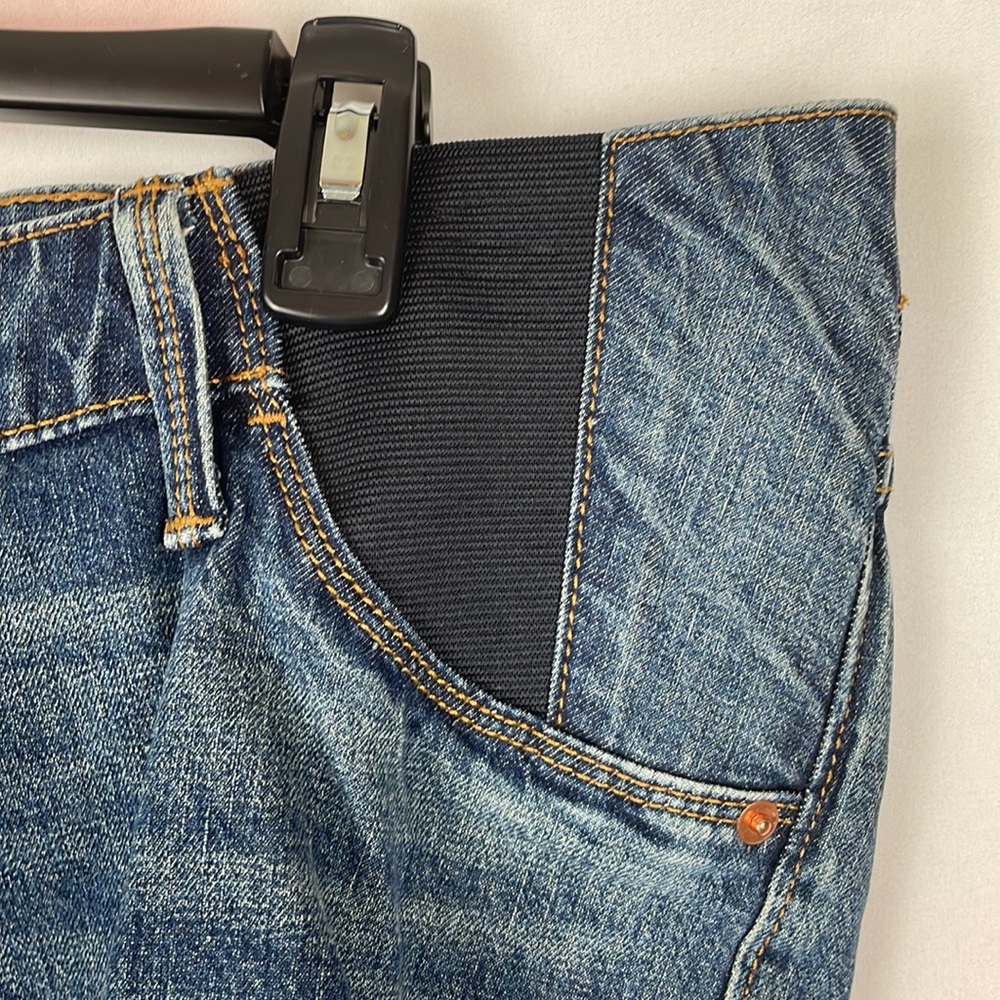 NWT Isabel Maternity Blue Denim Midi Shorts - Size 16 - Picture 2 of 11